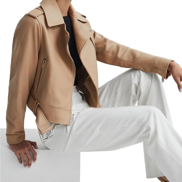 Reiss Tayler Biker Leather Jacket, new, never worn - Picture 4 of 5